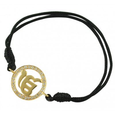 Ik Onkaar Border Diamond Bracelet in Gold